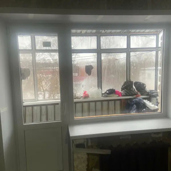 Установка балконного блока